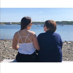 Sexy strappy back white tank top